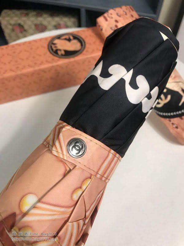 CHANEL香奈兒傘 維納斯的愛鳥 貓頭鷹圖案 全自動折疊晴雨傘   zm1097